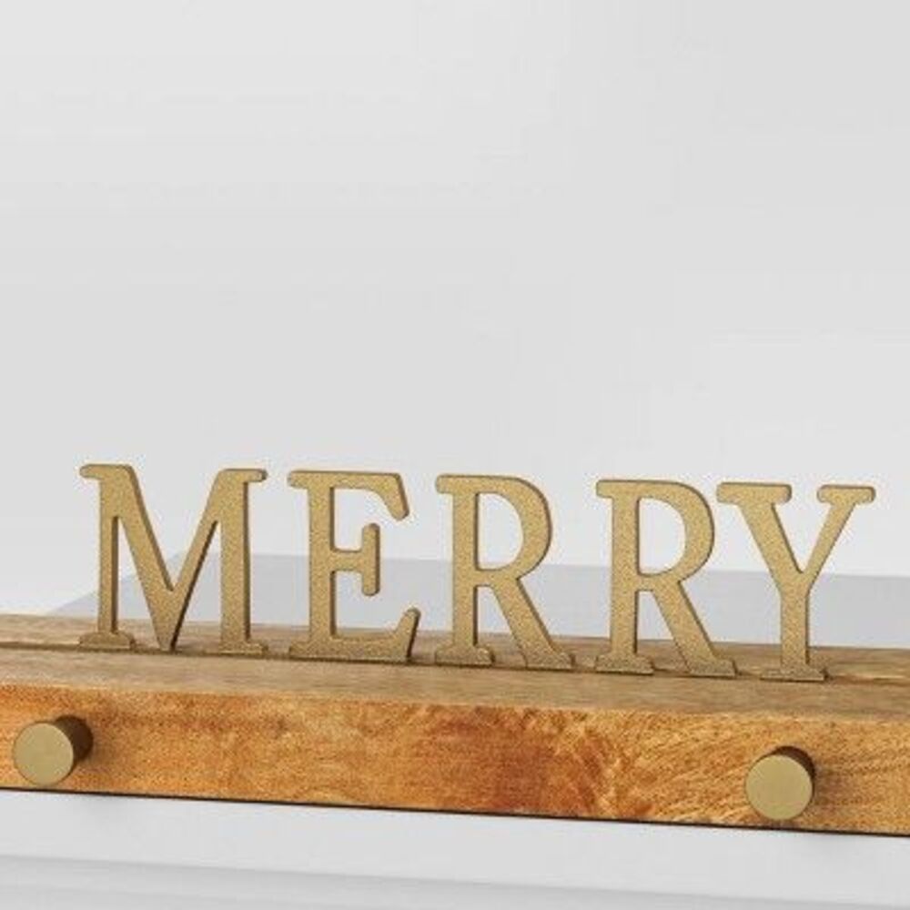 Open Box - Threshold - Merry Christmas Stocking Holder - Threshold Brown - Picture 3 of 3